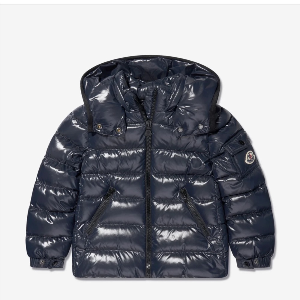 Moncler Kids Down Padded Bady Jacket in Night Blue Retail $870 St 10 Worn Once